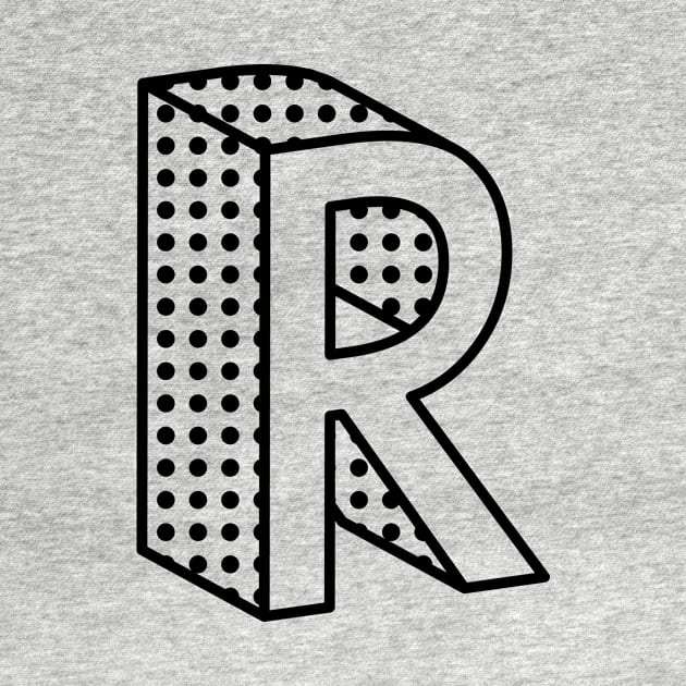 3D Ben Day Dot Isometric Letter R by murialbezanson